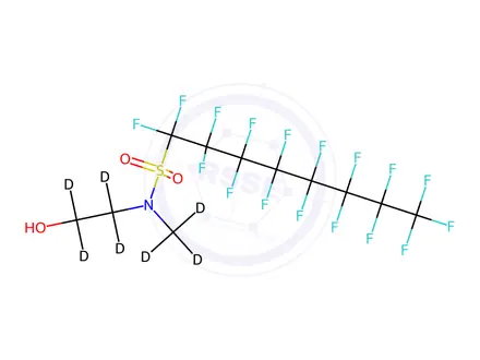 Chemical structure of 2-(N-methyl-d3-perfluoro-1-octane-x0002-sulfonamido)ethan-d4-ol