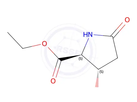 Chemical structure of Proline, 3-hydroxy-5-oxo-, ethyl ester, trans-(8CI,9CI)
