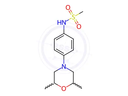 Chemical structure of N-(4-(2,6-dimethylmorpholino)phenyl)methanesulfonamide