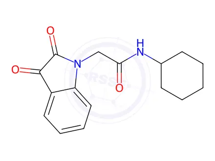 Chemical structure of N-cyclohexyl-2-(2,3-dioxoindolin-1-yl)acetamide