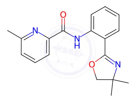 Chemical structure of N-(2-(4,4-Dimethyl-4,5-dihydrooxazol-2-yl)phenyl)-6-methylpicolinamide