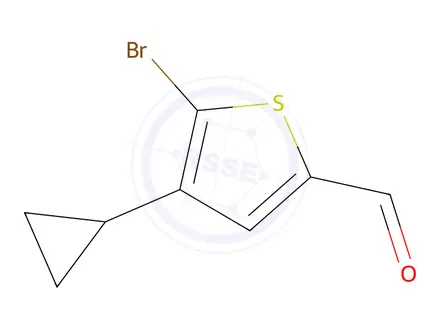 Chemical structure of 5-Bromo-4-cyclopropylthiophene-2-carbaldehyde