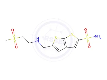 Chemical structure of 5-[[[2-(Methylsulfonyl)ethyl]amino]methyl]thieno[2,3-b]thiophene-2-sulfonamide