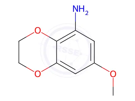 Chemical structure of 7-methoxy-2,3-dihydrobenzo[b][1,4]dioxin-5-amine