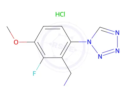 Chemical structure of (2-Fluoro-3-methoxy-6-(1H-tetrazol-1-yl)phenyl)methanamine hydrochloride