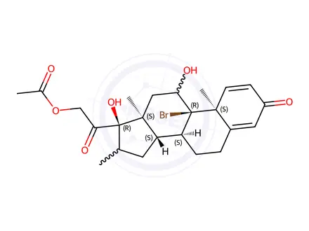 Chemical structure of 9-bromo-21-O-Acetyl Dexamethasone