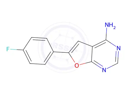 Chemical structure of 6-(4-Fluorophenyl)furo[2,3-d]pyrimidin-4-amine