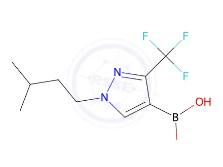 Chemical structure of 1-Isopentyl-3-(trifluoromethyl)pyrazole-4-boronic acid