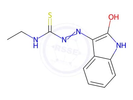Chemical structure of N-Ethyl-2-(2-oxoindolin-3-ylidene)hydrazinecarbothioamide