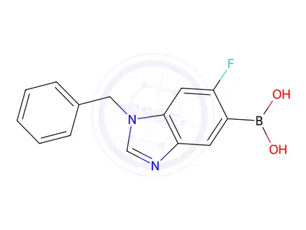 Chemical structure of (1-Benzyl-6-fluoro-1,3-benzodiazol-5-yl)boronic acid