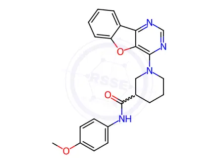 Chemical structure of 1-[1]benzofuro[3,2-d]pyrimidin-4-yl-N-(4-methoxyphenyl)piperidine-3-carboxamide