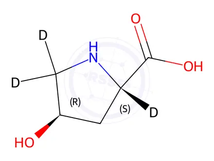 Chemical structure of Trans-L-hydroxyproline-[D3]