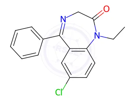 Chemical structure of N-Desmethyl-N-ethyl Diazepam