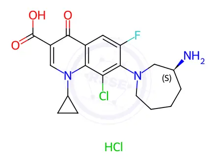 Chemical structure of Besifloxacin (3S)-Isomer Hydrochloride Salt
