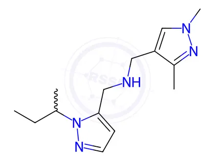 Chemical structure of 1-(1-sec-butyl-1H-pyrazol-5-yl)-N-[(1,3-dimethyl-1H-pyrazol-4-yl)methyl]methanamine