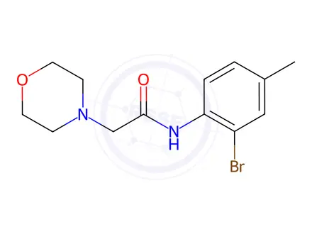 Chemical structure of N-(2-bromo-4-methylphenyl)-2-morpholinoacetamide