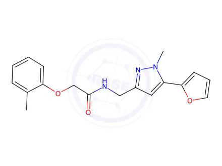 Chemical structure of N-((5-(Furan-2-yl)-1-methyl-1H-pyrazol-3-yl)methyl)-2-(o-tolyloxy)acetamide