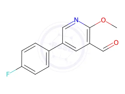 Chemical structure of 5-(4-Fluorophenyl)-2-methoxynicotinaldehyde