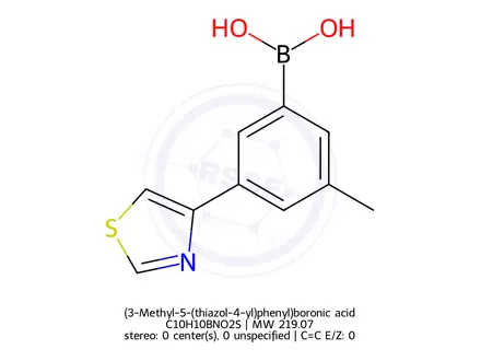 Chemical structure of (3-Methyl-5-(thiazol-4-yl)phenyl)boronic acid