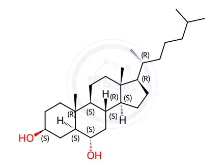 Chemical structure of 6α-hydroxy-5α-cholestanol