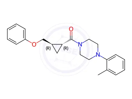Chemical structure of Piperazine, 1-(2-methylphenyl)-4-((2-(phenoxymethyl)cyclopropyl)carbon yl)-, trans-