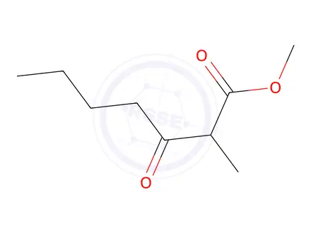 Chemical structure of methyl 2-methyl-3-oxoheptanoate