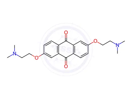 Chemical structure of 2,6-bis[2-(dimethylamino)ethoxy]anthraquinone dihydrochloride