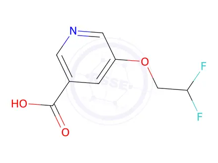 Chemical structure of 5-(2,2-difluoroethoxy)pyridine-3-carboxylic acid