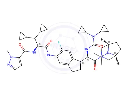 Chemical structure of Vanadium, oxo[1,8,15,22-tetrakis[(2,4,6-trimethylphenyl)thio]-29H,31H-phthalocyaninato(2-)-κN29,κN30,κN31,κN32]-, (SP-5-12)-