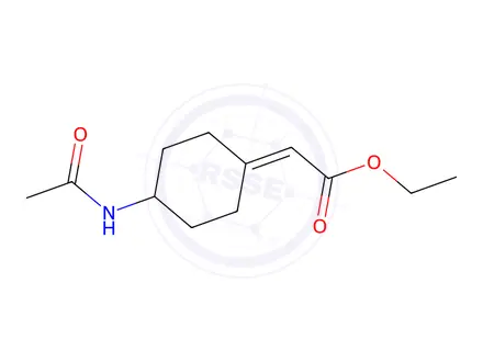 Chemical structure of ethyl 2-(4-acetamidocyclohexylidene)acetate