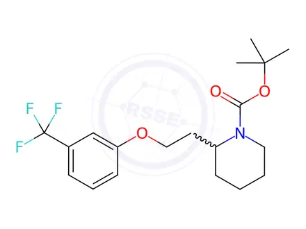 Chemical structure of 1-BOC-2-(2-(3-trifluoromethylphenoxy)ethyl)piperidine