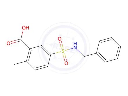 Chemical structure of 5-[(benzylamino)sulfonyl]-2-methylbenzoic acid