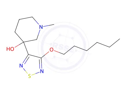 Chemical structure of 3-(4-(hexyloxy)-1,2,5-thiadiazol-3-yl)-1-methylpiperidin-3-ol