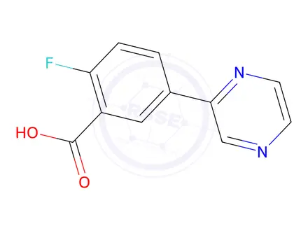 Chemical structure of 2-Fluoro-5-(pyrazin-2-yl)benzoic acid