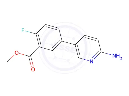 Chemical structure of Methyl 5-(6-aminopyridin-3-yl)-2-fluorobenzoate