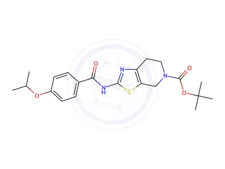 Chemical structure of tert-butyl 2-(4-isopropoxybenzamido)-6,7-dihydrothiazolo[5,4-c]pyridine-5(4H)-carboxylate