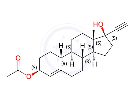 Chemical structure of Norethynodiol 3-monoacetate