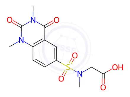 Chemical structure of [[(1,3-Dimethyl-2,4-dioxo-1,2,3,4-tetrahydro-quinazolin-6-yl)sulfonyl](methyl)amino]acetic acid