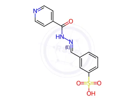 Chemical structure of Isonicotinic acid 2-(m-sulfobenzylidene) hydrazide