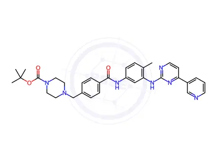 Chemical structure of N-Boc-N-Desmethyl Imatinib