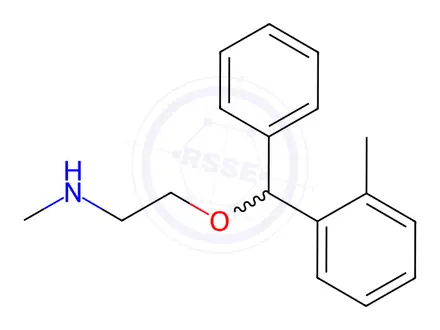 Chemical structure of N-Methyl-2-(phenyl(o-tolyl)methoxy)ethan-1-amine