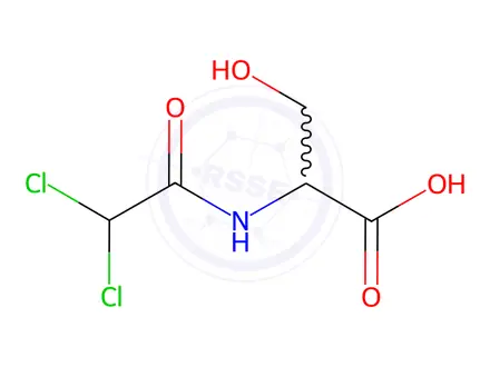 Chemical structure of N-dichloroacetyl-DL-serine