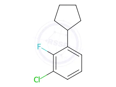 Chemical structure of Benzene, 1-chloro-3-cyclopentyl-2-fluoro-