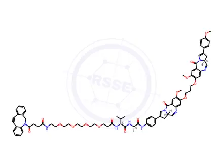 Chemical structure of DBCO-PEG4-VA-PBD
