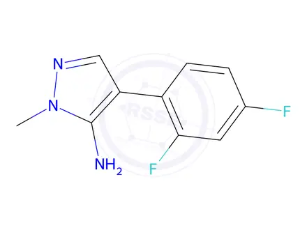 Chemical structure of 4-(2,4-Difluorophenyl)-1-methyl-1h-pyrazol-5-amine