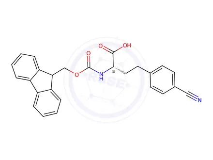 Chemical structure of (2S)-4-(4-cyanophenyl)-2-({[(9H-fluoren-9-yl)methoxy]carbonyl}amino)butanoic acid