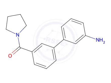 Chemical structure of 3-Amino-3’-(pyrrolidinocarbonyl)biphenyl