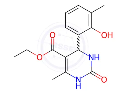 Chemical structure of 5-Pyrimidinecarboxylicacid,1,2,3,4-tetrahydro-4-(2-hydroxy-3-methylphenyl)-6-methyl-2-oxo-,ethylester(9CI)