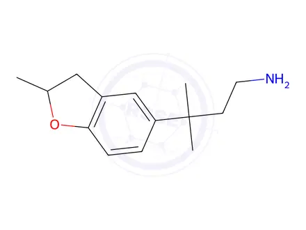 Chemical structure of 3-Methyl-3-(2-methyl-2,3-dihydrobenzofuran-5-yl)butan-1-amine