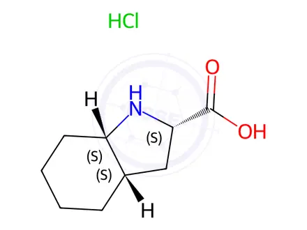 Chemical structure of [(2S,3aS,7aS)Octahydro-1H-indole-2-carboxylic acid] hydrochloride